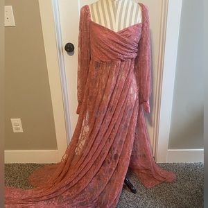 Gorgeous Dusty Rose Lace Maxi Dress